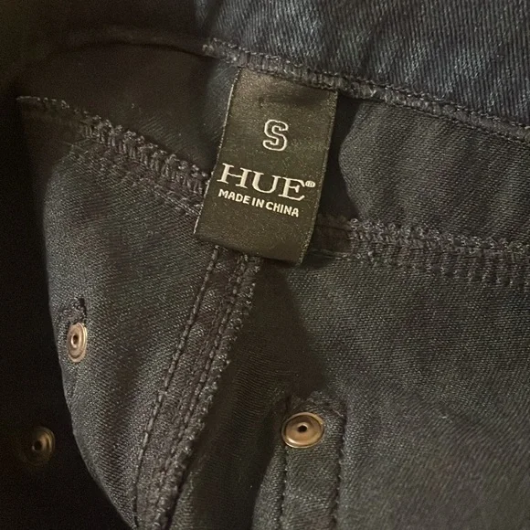 HUE Denim Stretch Dark Wash Jean Jeggings Skinny Jeans Indigo Blue Spandex - Picture 5 of 5